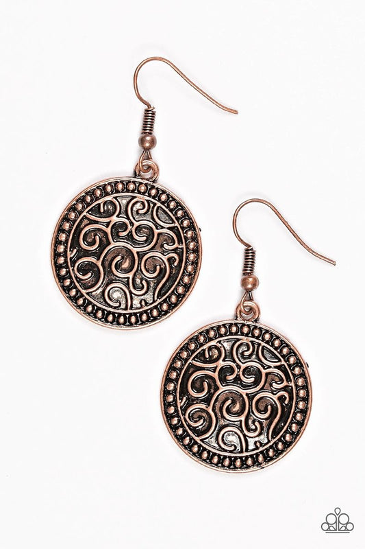 Whats Vine is Vine - Copper Paparazzi Earrings