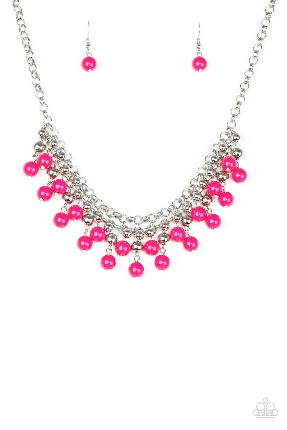 Friday Night Fringe Pink Paparazzi Necklace