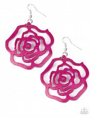 Island Rose - Pink Paparazzi Earring